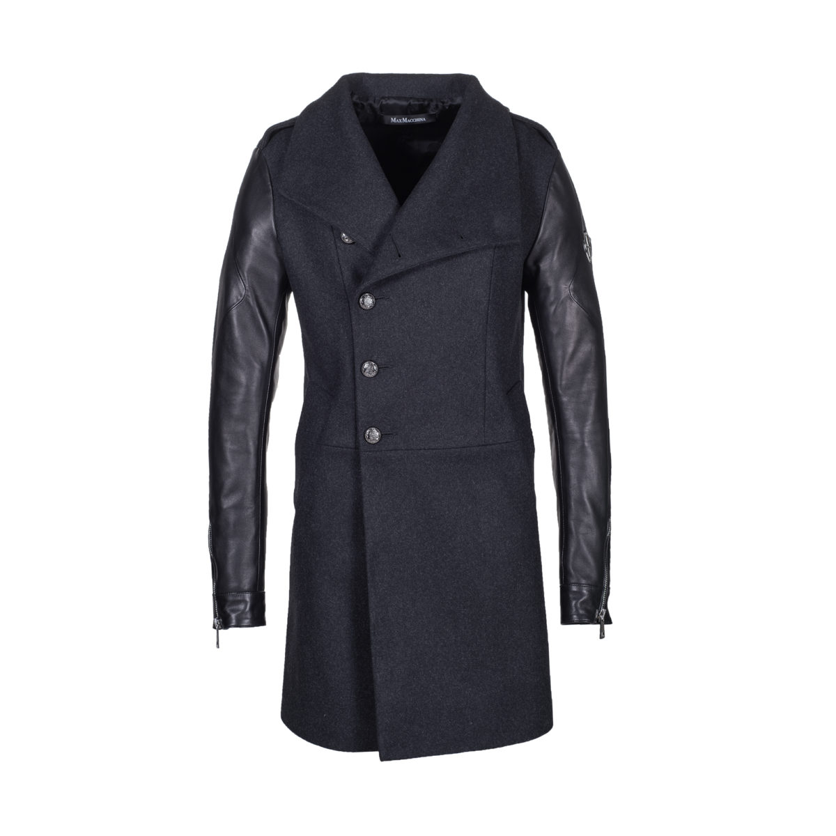 Luxury_Wool_Leather_Coat_Eddie_Front_open